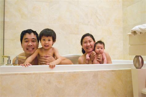family bath time